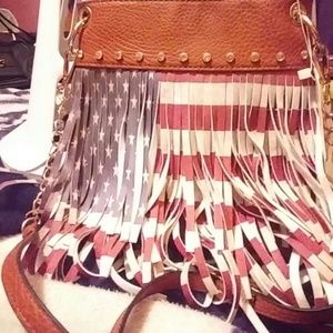 Flag fringe purse